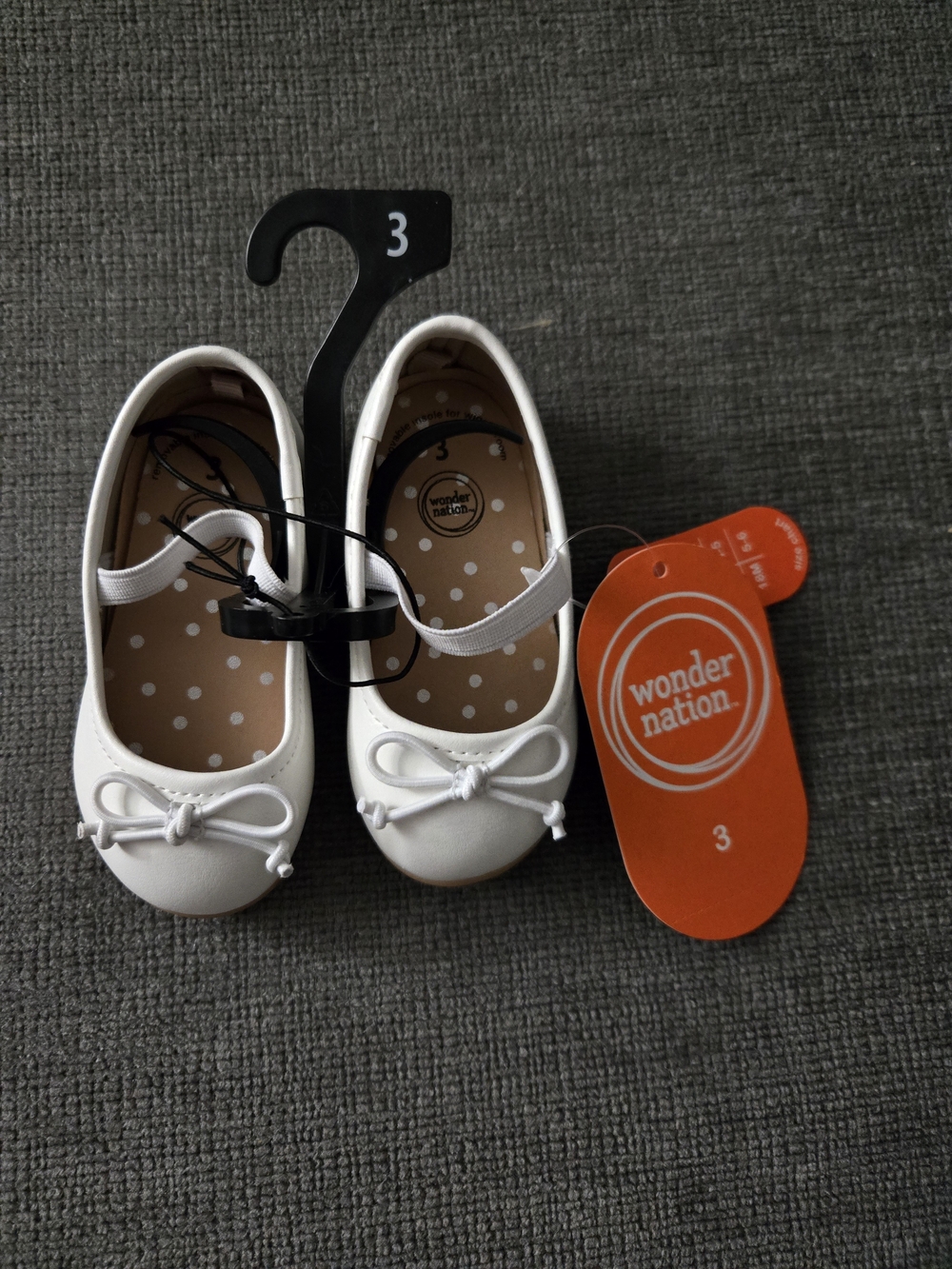 wonder nation White Girls' Mary Jane Bow Flats